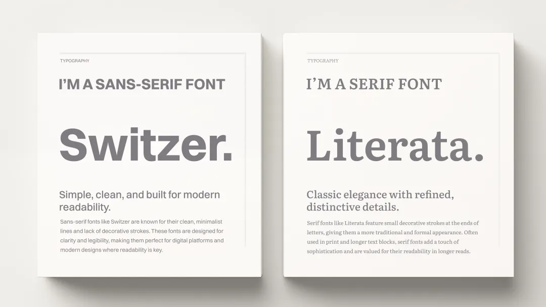 Sans Serif and Serif comparison.