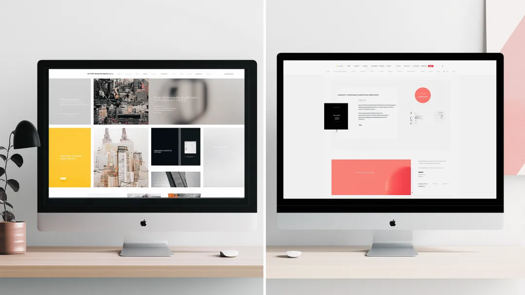Two versions of a webpage—one cluttered and one utilizing ample white space—to highlight the impact on user experience.